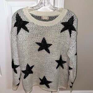 Altar’d State Black and White Star Sweater, Size Medium